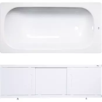 Ванна стальная ВИЗ Donna Vanna 150x70 с экраном Emmy Соната и ножками, белая орхидея