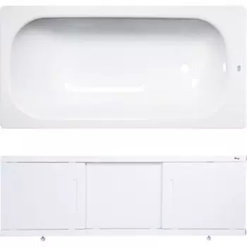 Ванна стальная ВИЗ Donna Vanna 160x70 с экраном Emmy Соната и ножками, белая орхидея