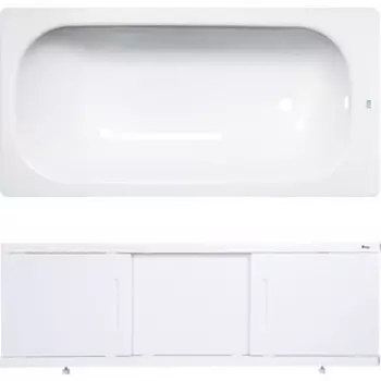 Ванна стальная ВИЗ Donna Vanna 170x70 с экраном Emmy Соната и ножками, белая орхидея