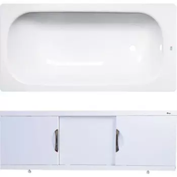 Ванна стальная ВИЗ Donna Vanna 170x70 с экраном Emmy Валенсия и ножками, белая орхидея