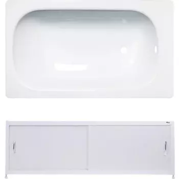 Ванна стальная ВИЗ Reimar 120х70 с экраном Emmy Бланка и ножками, белая орхидея