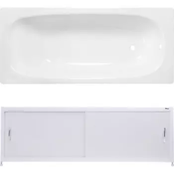 Ванна стальная ВИЗ Reimar 140х70 с экраном Emmy Бланка и ножками, белая орхидея