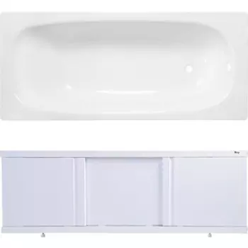 Ванна стальная ВИЗ Reimar 150x70 с экраном Emmy Элис и ножками, белая орхидея