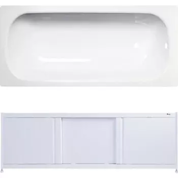 Ванна стальная ВИЗ Tevro 150х70 с экраном Emmy Бриз и ножками, белый лотос