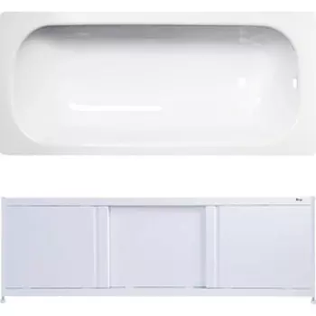 Ванна стальная ВИЗ Tevro 160х70 с экраном Emmy Бриз и ножками, белый лотос