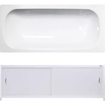 Ванна стальная ВИЗ Tevro 170х70 с экраном Emmy Бланка и ножками, белый лотос