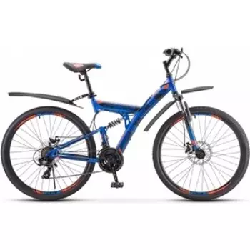 Велосипед Stels Focus MD 27.5'' 21-sp V010 19'' Синий/неоновый красный