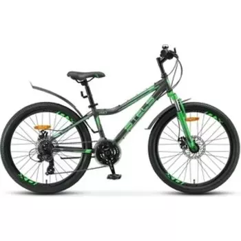 Велосипед Stels Navigator-410 MD 24'' 21-sp V010 12'' Чёрный/зелёный