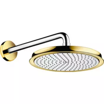 Верхний душ с кронштейном Hansgrohe Raindance Classic 240 хром/золото (27424090)