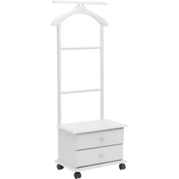 Вешалка костюмная с ящиками на колесах Мебелик В 23Н белый (П0004575)