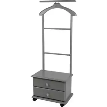 Вешалка костюмная с ящиками на колесах Мебелик В 23Н серый (П0004678)