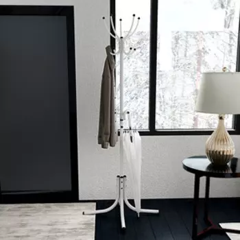 Вешалка Мебелик напольная М 10 белый (П0007340)