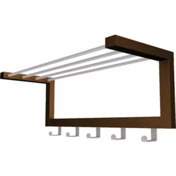 Вешалка настенная Мебелик Дольче темно-коричневый, металлик (П0003227)