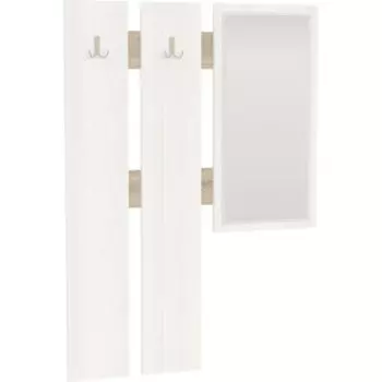 Вешалка с зеркалом Гранд Кволити Эмма 2-3821М дуб сонома/рамух белый