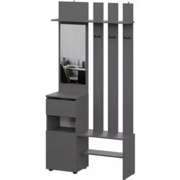 Вешалка с зеркалом SV - мебель Денвер Графит серый (101819)