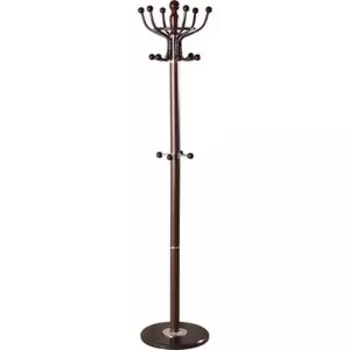 Вешалка-стойка Brabix CR0282 металл/мрамор 1,8 м на диске диаметр 38 см, 6 крючков + 4 дополнительных, коричневая (601745)