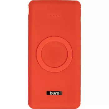 Внешний аккумулятор Buro BPQ10F 10000mAh 3A QC PD 2xUSB беспроводная зарядка красный (BPQ10F18PRD)