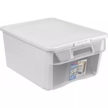 Ящик Бытпласт универсальный с откидной стенкой ''Combo box'', 390х290х180 мм, 16,7л (светло-серый)