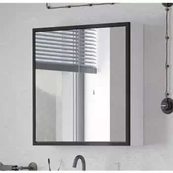 Зеркальный шкаф Corozo Айрон 70 черная/белая (SD-00000408)