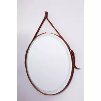 Зеркало Alcora Accent Brown Led D 65 на ремне из кожи, коричневое (ЗЛП836 Super Pack)