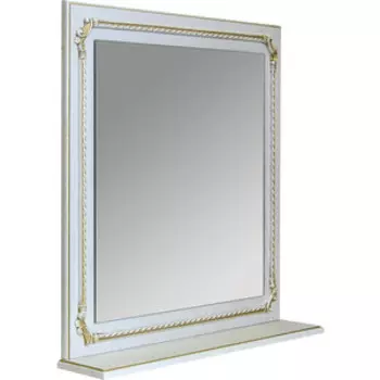 Зеркало Mixline Сальери 65х69 белое, патина золото (4630099745542)