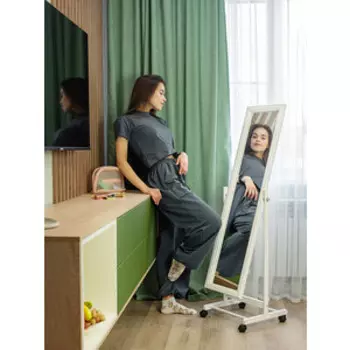 Зеркало напольное Мебелик BeautyStyle 27 белый 135 см х 42,5 см (П0006797)