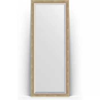 Зеркало напольное с фацетом Evoform Exclusive Floor 78x198 см, в багетной раме - состаренное серебро с плетением 70 мм (BY 6102)