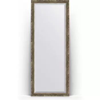Зеркало напольное с фацетом Evoform Exclusive Floor 78x198 см, в багетной раме - старое дерево с плетением 70 мм (BY 6105)