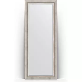 Зеркало напольное с фацетом Evoform Exclusive Floor 81x201 см, в багетной раме - римское серебро 88 мм (BY 6118)