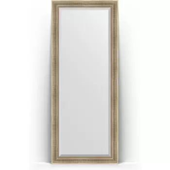 Зеркало напольное с фацетом Evoform Exclusive Floor 82x202 см, в багетной раме - серебряный акведук 93 мм (BY 6121)