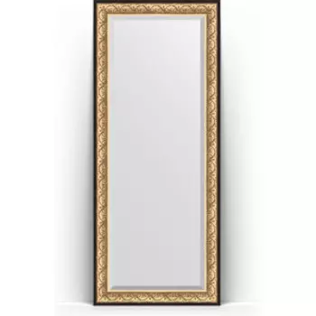 Зеркало напольное с фацетом Evoform Exclusive Floor 85x205 см, в багетной раме - барокко золото 106 мм (BY 6133)
