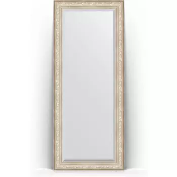 Зеркало напольное с фацетом Evoform Exclusive Floor 85x205 см, в багетной раме - виньетка серебро 109 мм (BY 6136)