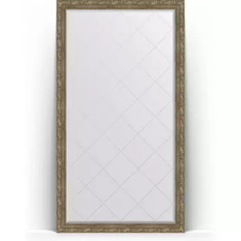 Зеркало напольное с гравировкой Evoform Exclusive-G Floor 110x200 см, в багетной раме - виньетка античная латунь 85 мм (BY 6355)