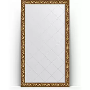 Зеркало напольное с гравировкой Evoform Exclusive-G Floor 114x203 см, в багетной раме - византия золото 99 мм (BY 6364)