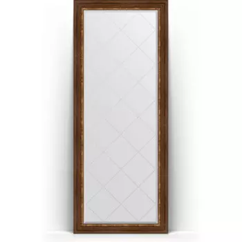 Зеркало напольное с гравировкой Evoform Exclusive-G Floor 81x201 см, в багетной раме - римская бронза 88 мм (BY 6319)