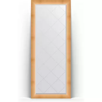 Зеркало напольное с гравировкой Evoform Exclusive-G Floor 81x201 см, в багетной раме - травленое золото 87 мм (BY 6316)