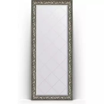 Зеркало напольное с гравировкой Evoform Exclusive-G Floor 84x203 см, в багетной раме - византия серебро 99 мм (BY 6325)
