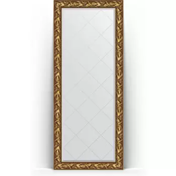 Зеркало напольное с гравировкой Evoform Exclusive-G Floor 84x203 см, в багетной раме - византия золото 99 мм (BY 6324)