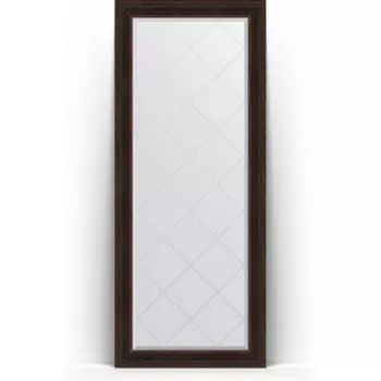 Зеркало напольное с гравировкой Evoform Exclusive-G Floor 84x204 см, в багетной раме - темный прованс 99 мм (BY 6330)