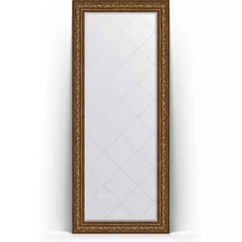 Зеркало напольное с гравировкой Evoform Exclusive-G Floor 85x205 см, в багетной раме - виньетка состаренная бронза 109 мм (BY 6337)