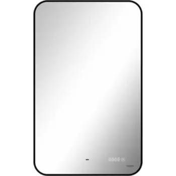 Зеркало Reflection Black View 60х100 подсветка, датчик движения, часы, черная окантовка (RF4003BV)