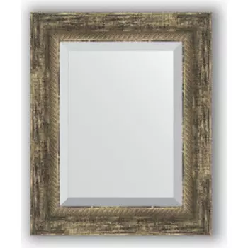 Зеркало с фацетом в багетной раме Evoform Exclusive 43x53 см, старое дерево с плетением 70 мм (BY 3356)