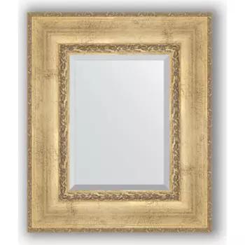 Зеркало с фацетом в багетной раме Evoform Exclusive 52x62 см, состаренное серебро с орнаментом 120 мм (BY 3376)