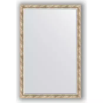 Зеркало с фацетом в багетной раме поворотное Evoform Exclusive 113x173 см, прованс с плетением 70 мм (BY 3615)