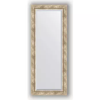 Зеркало с фацетом в багетной раме поворотное Evoform Exclusive 53x133 см, прованс с плетением 70 мм (BY 3511)