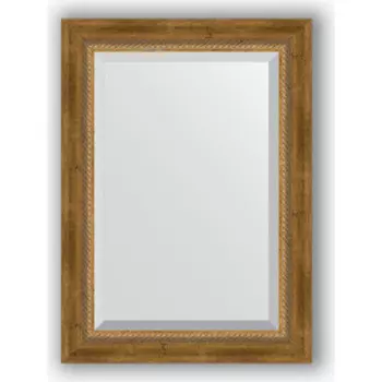 Зеркало с фацетом в багетной раме поворотное Evoform Exclusive 53x73 см, состаренное бронза с плетением 70 мм (BY 3380)