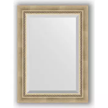 Зеркало с фацетом в багетной раме поворотное Evoform Exclusive 53x73 см, состаренное серебро с плетением 70 мм (BY 1122)