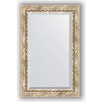 Зеркало с фацетом в багетной раме поворотное Evoform Exclusive 53x83 см, прованс с плетением 70 мм (BY 3407)