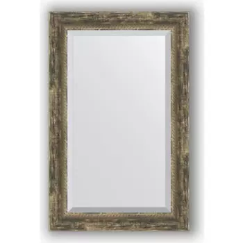 Зеркало с фацетом в багетной раме поворотное Evoform Exclusive 53x83 см, старое дерево с плетением 70 мм (BY 3408)