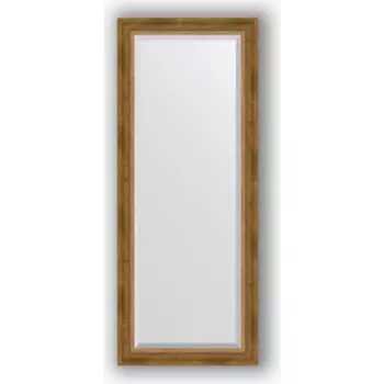 Зеркало с фацетом в багетной раме поворотное Evoform Exclusive 58x143 см, состаренное бронза с плетением 70 мм (BY 3536)